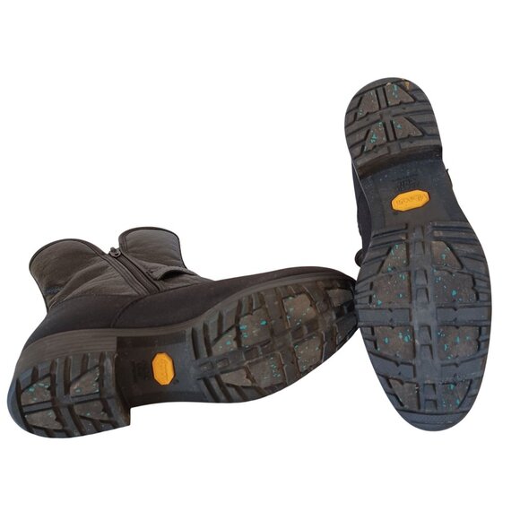 Vibram Toe Warmer Black Arctic Grip Winter Ankle Boots Calf Shoes Women Size 8M - Picture 12 of 14